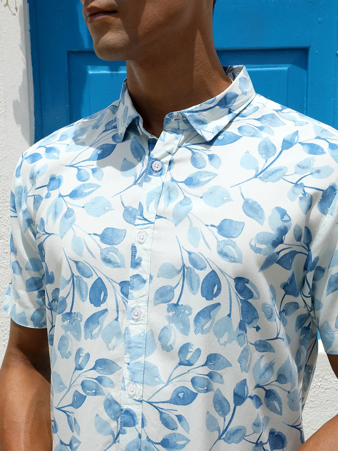 Artistic Foliage Print Shirt - Image 7
