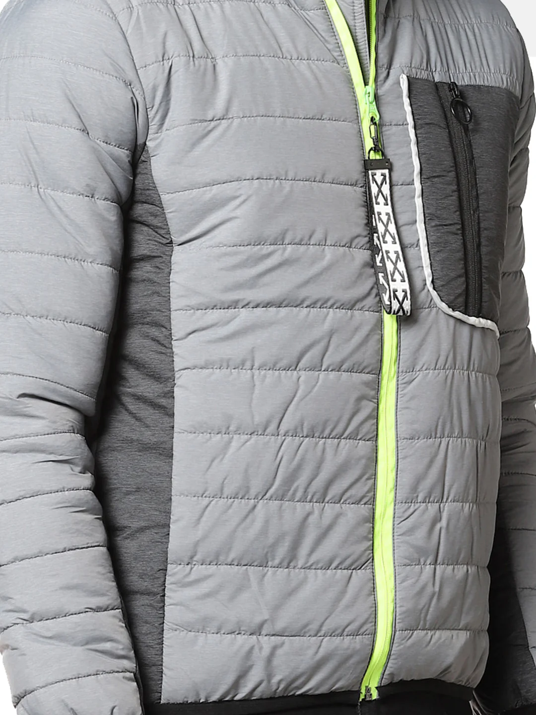 Puffer Jacket With Contrast Zipper - Image 3