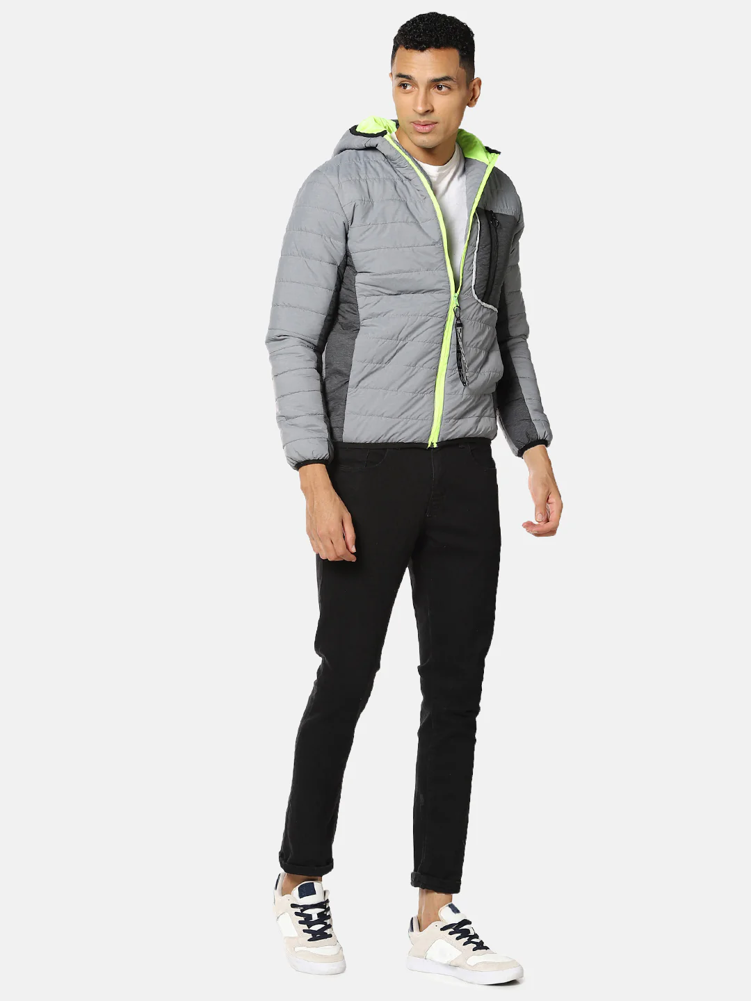 Puffer Jacket With Contrast Zipper - Image 4