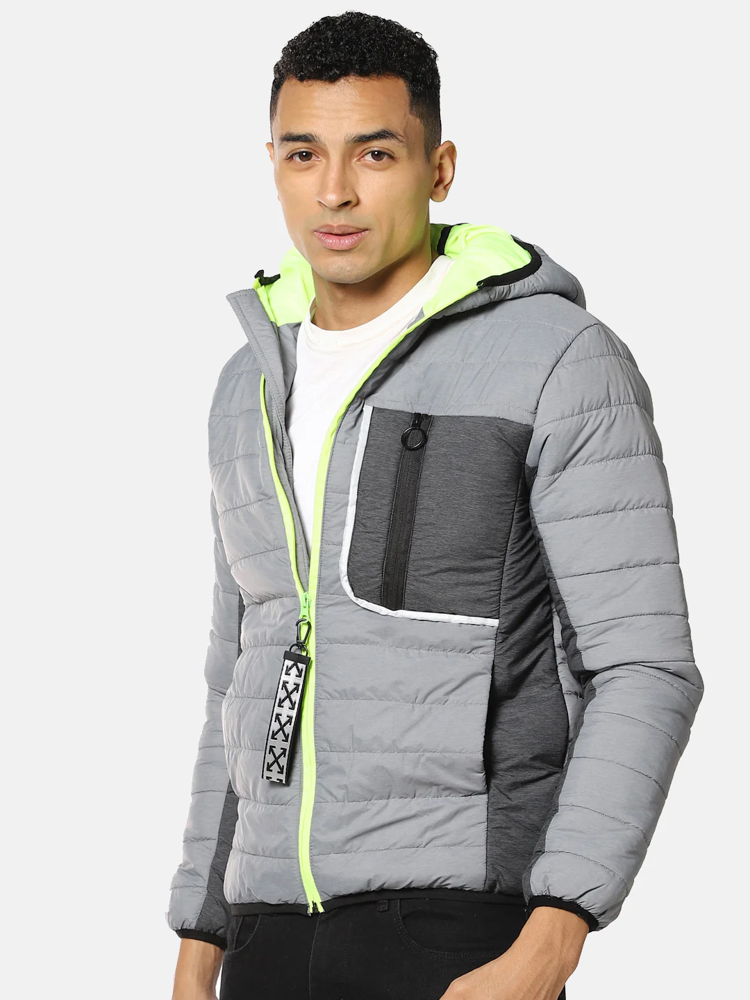 Puffer Jacket With Contrast Zipper - Image 5