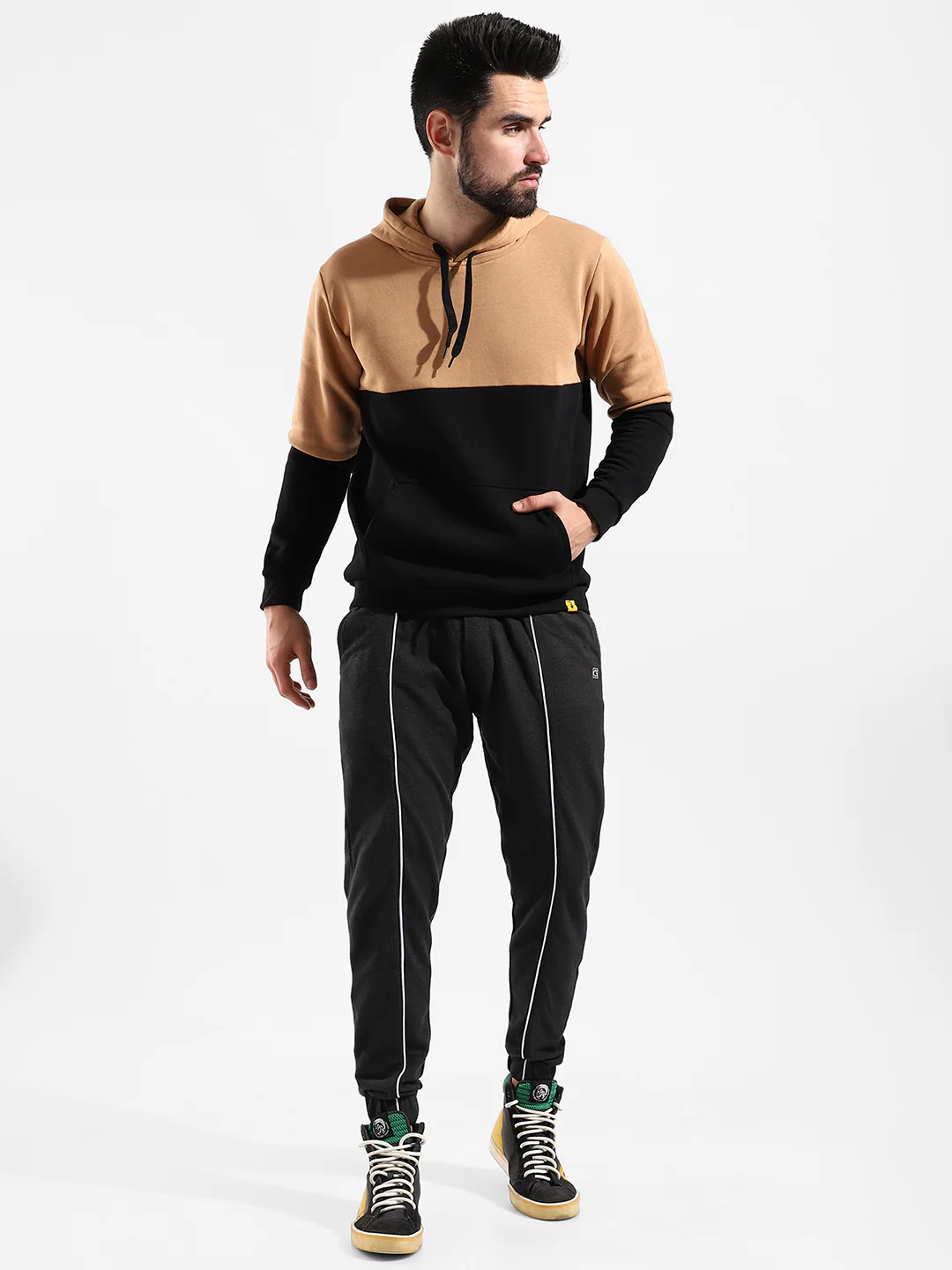 Cotton Colour-Blocked Regular Fit Tracksuit For Casual Wear - Image 2