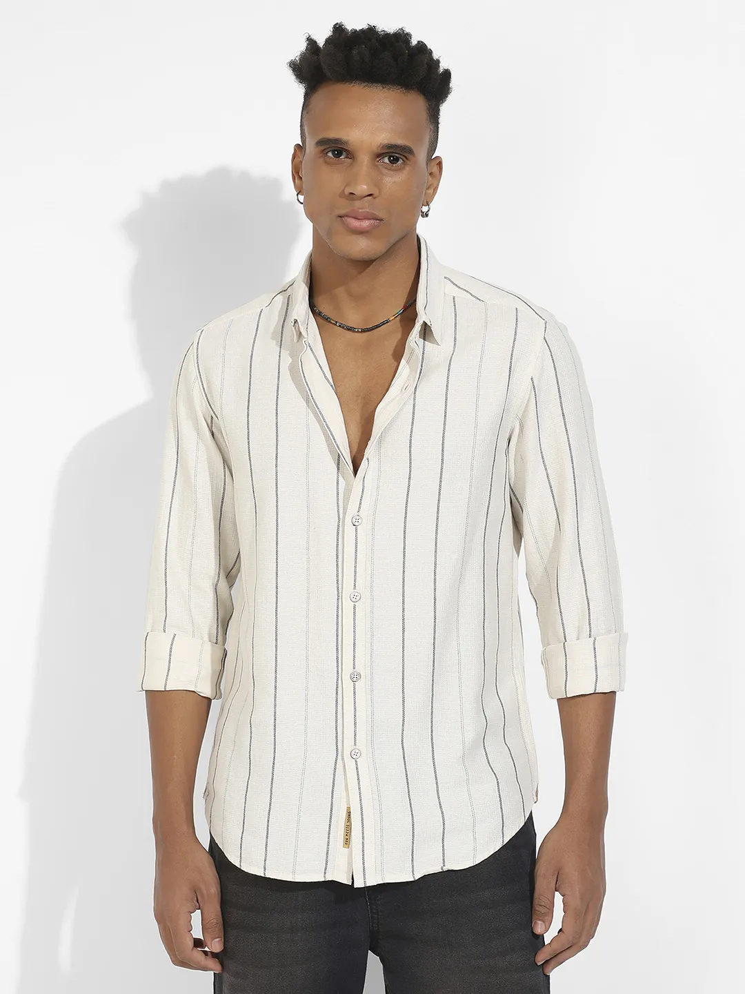 Contrast Pinstriped Shirt - Image 2