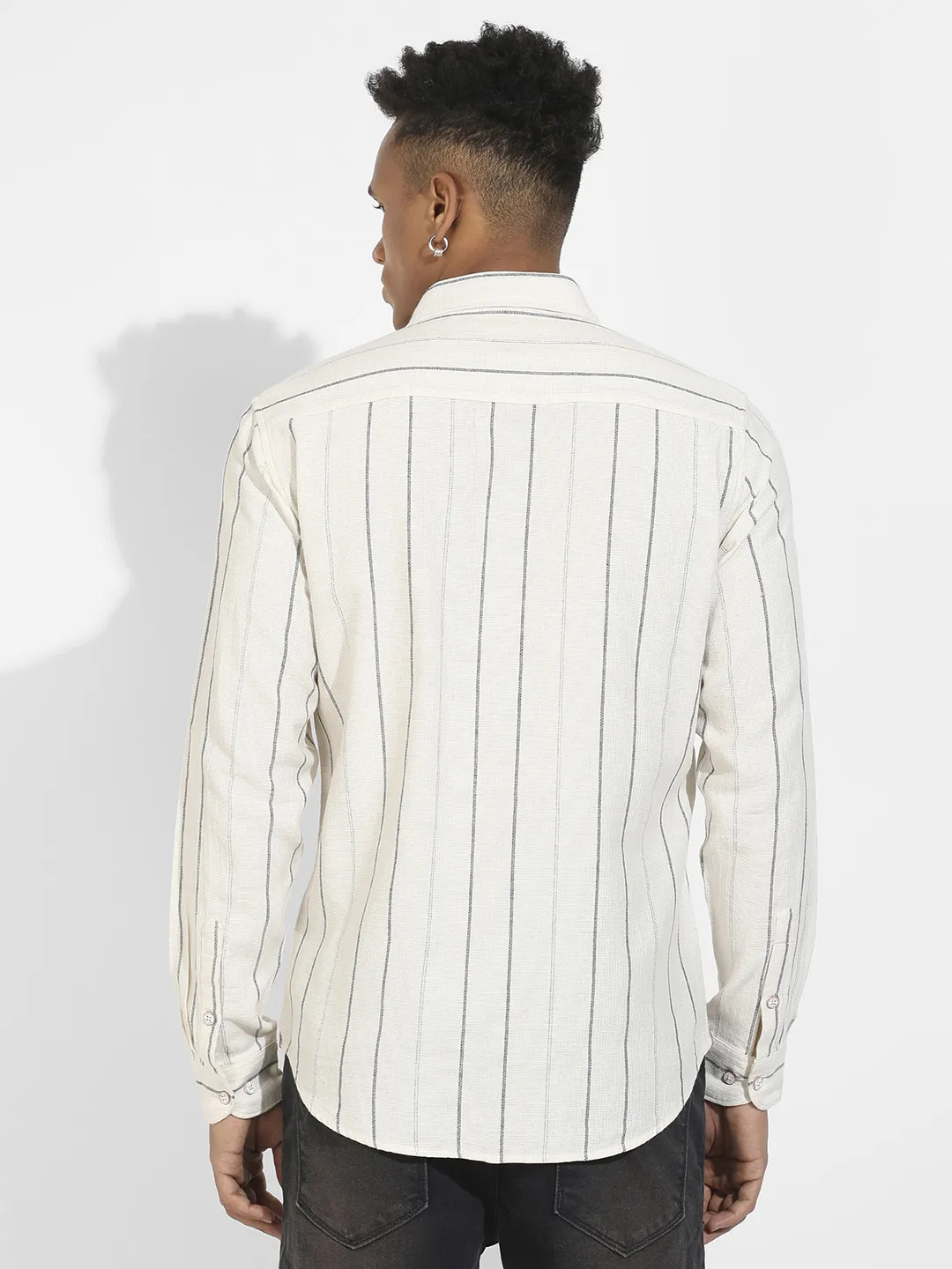 Contrast Pinstriped Shirt - Image 4