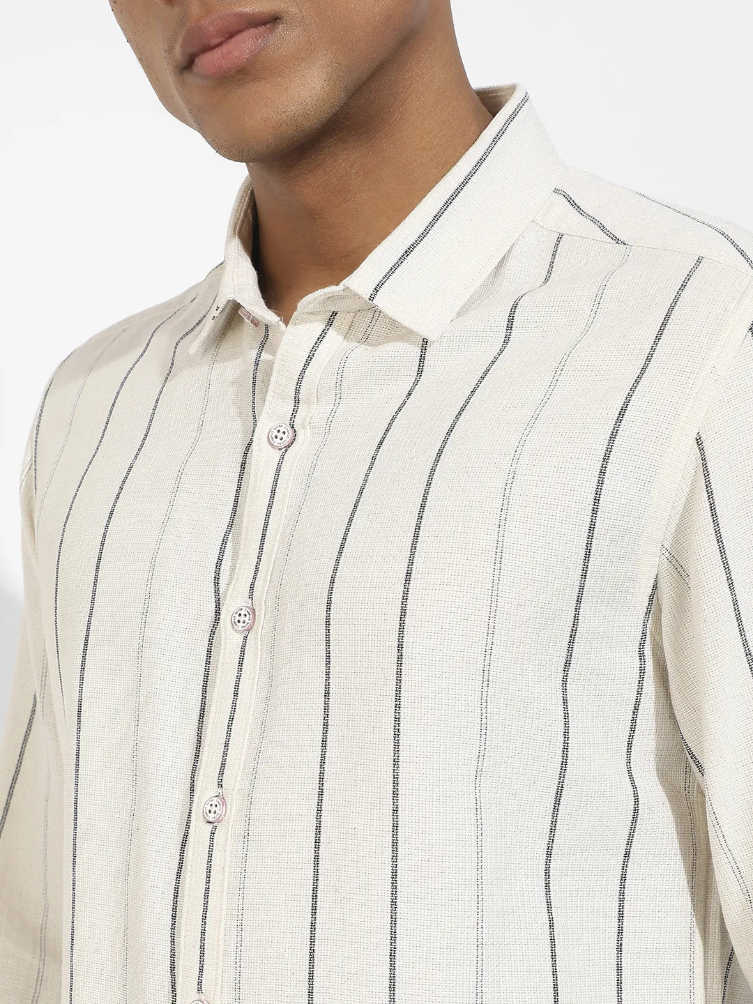 Contrast Pinstriped Shirt - Image 7