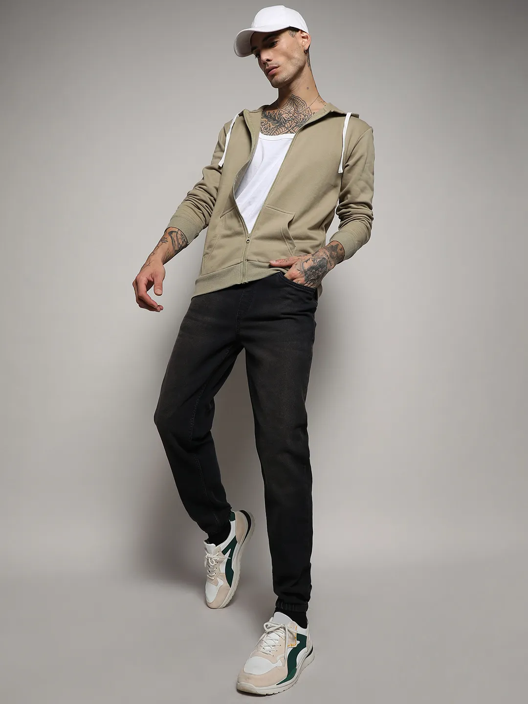 Zip-Front Hoodie With Contrast Drawstring - Image 6