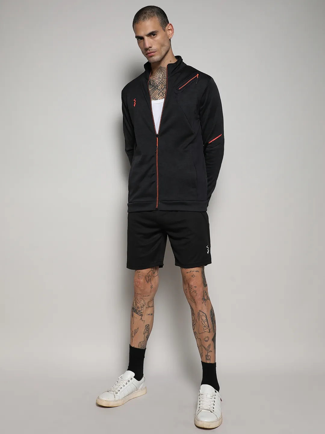 Heathered Activewear Jacket With Reflective Detail - Image 4