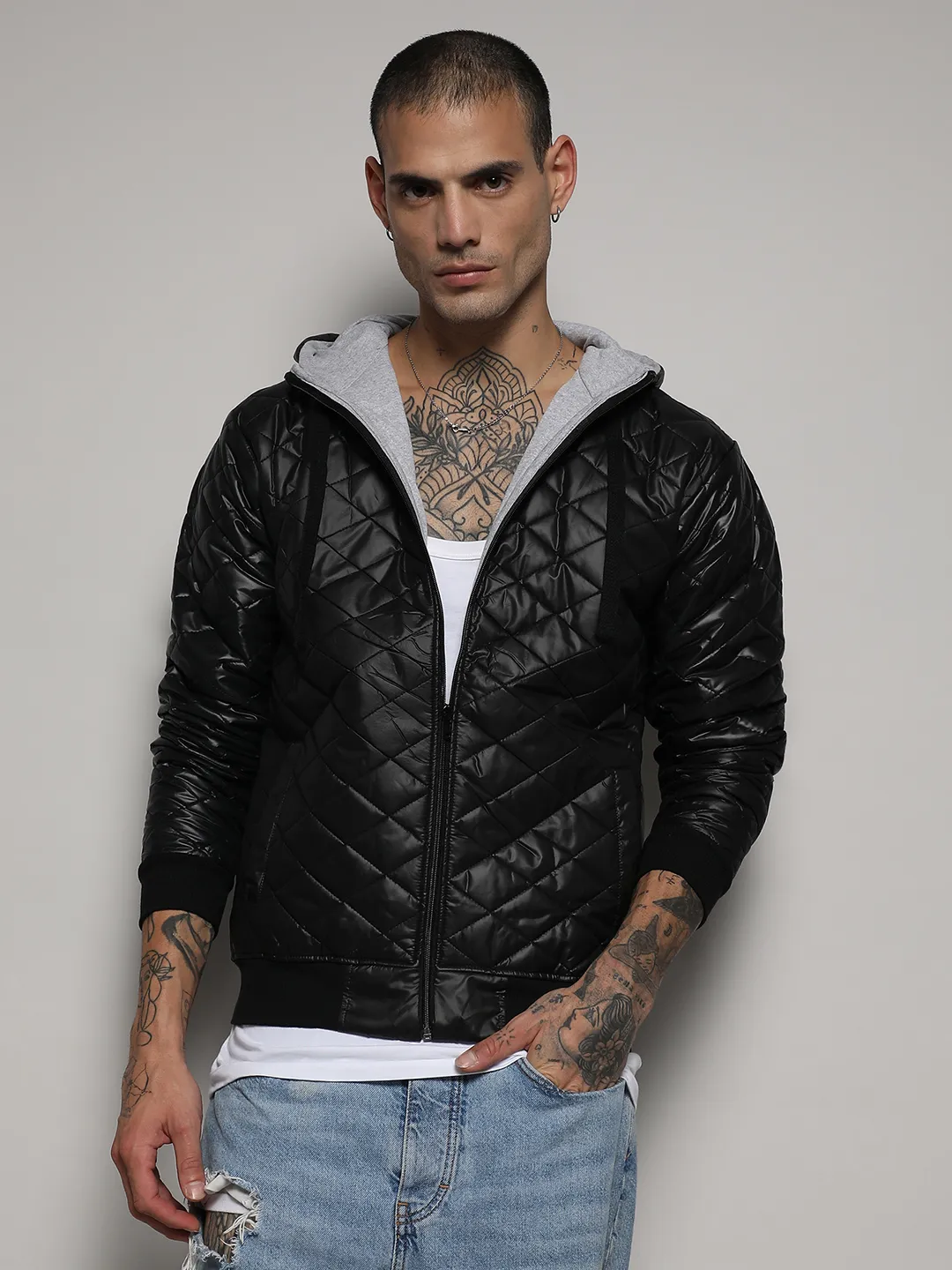 Quilted Puffer Jacket With Zip-Closure - Image 2