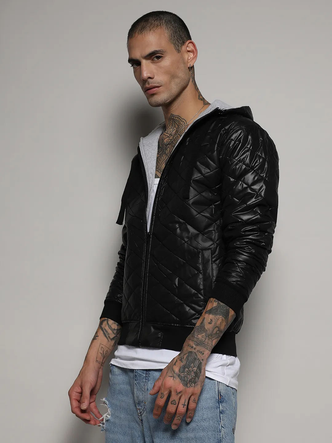 Quilted Puffer Jacket With Zip-Closure - Image 3