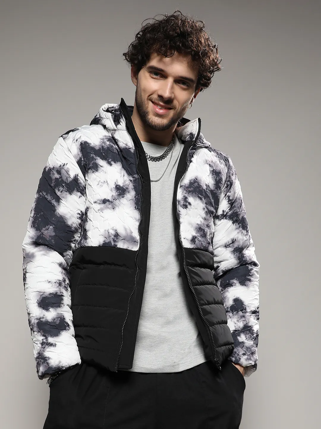 Tie-Dye Block Puffer Jacket - Image 2