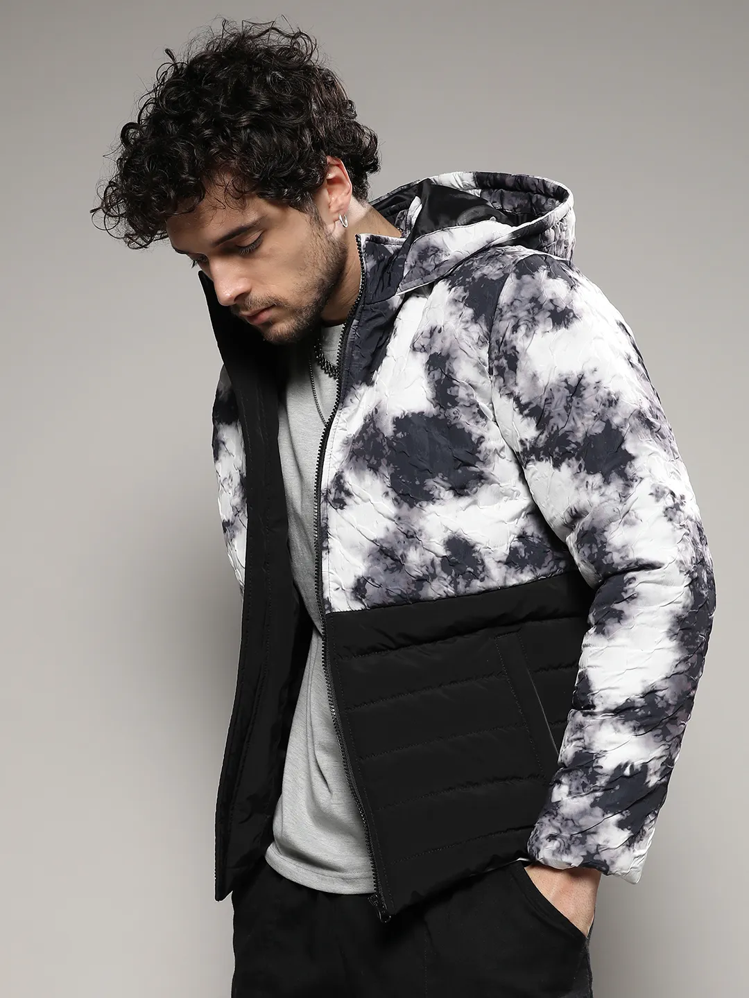 Tie-Dye Block Puffer Jacket - Image 3