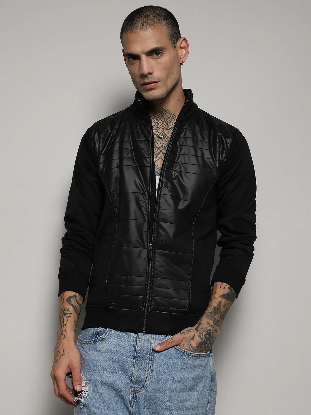 Zip-Front Jacket With Quilted Detail - Image 2