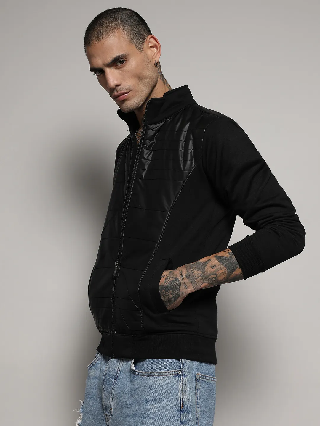 Zip-Front Jacket With Quilted Detail - Image 3