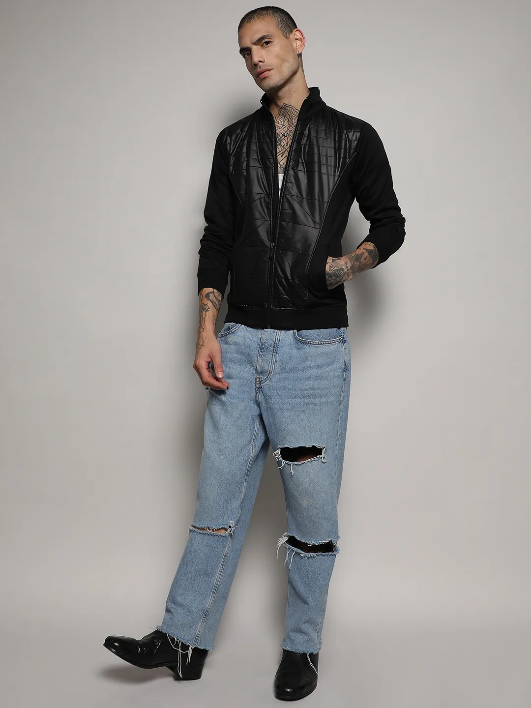 Zip-Front Jacket With Quilted Detail - Image 5
