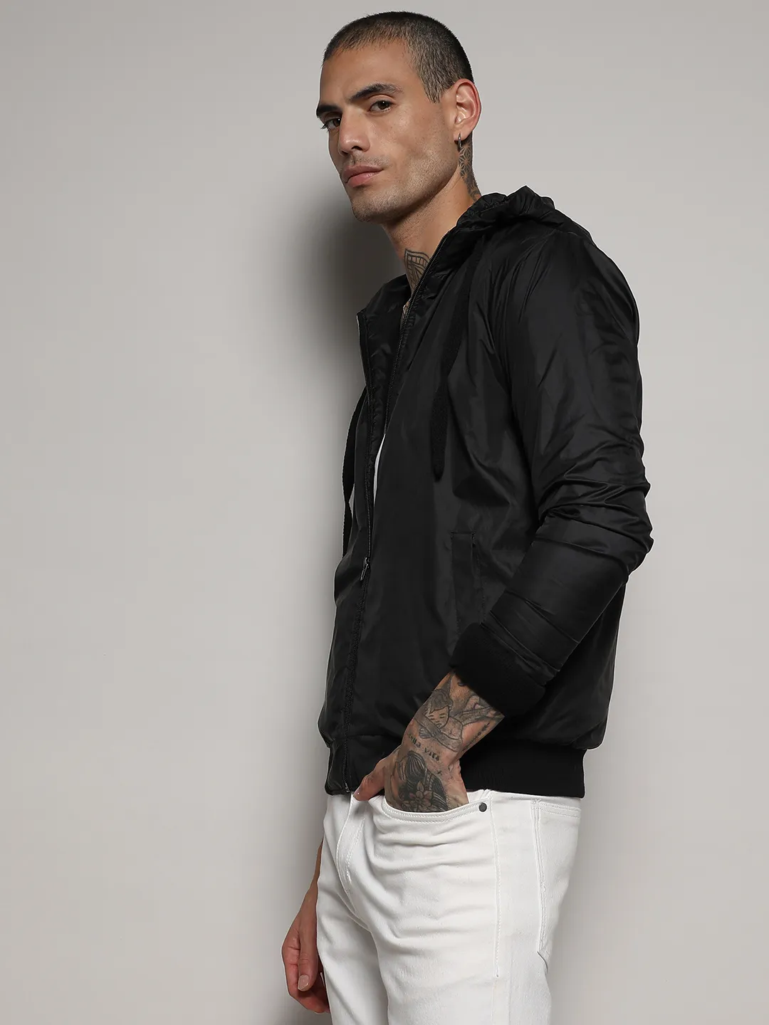 Zip-Front Jacket With Ribbed Hem - Image 3