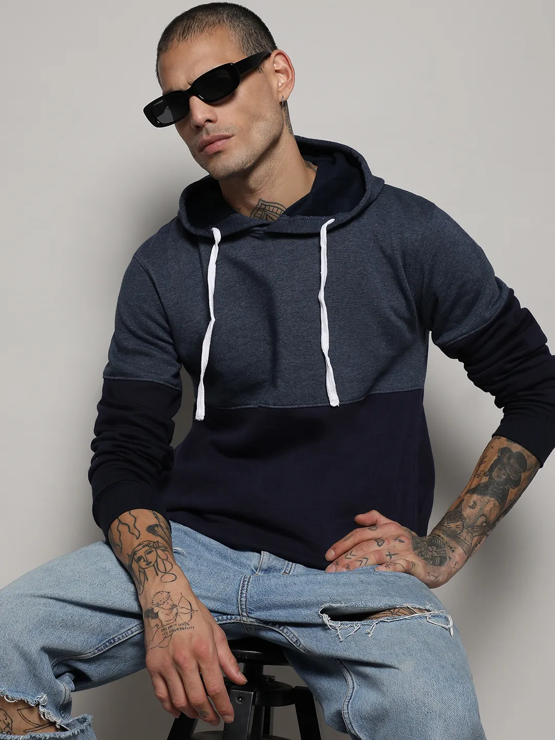 Pullover Hoodie With Contrast Detail
