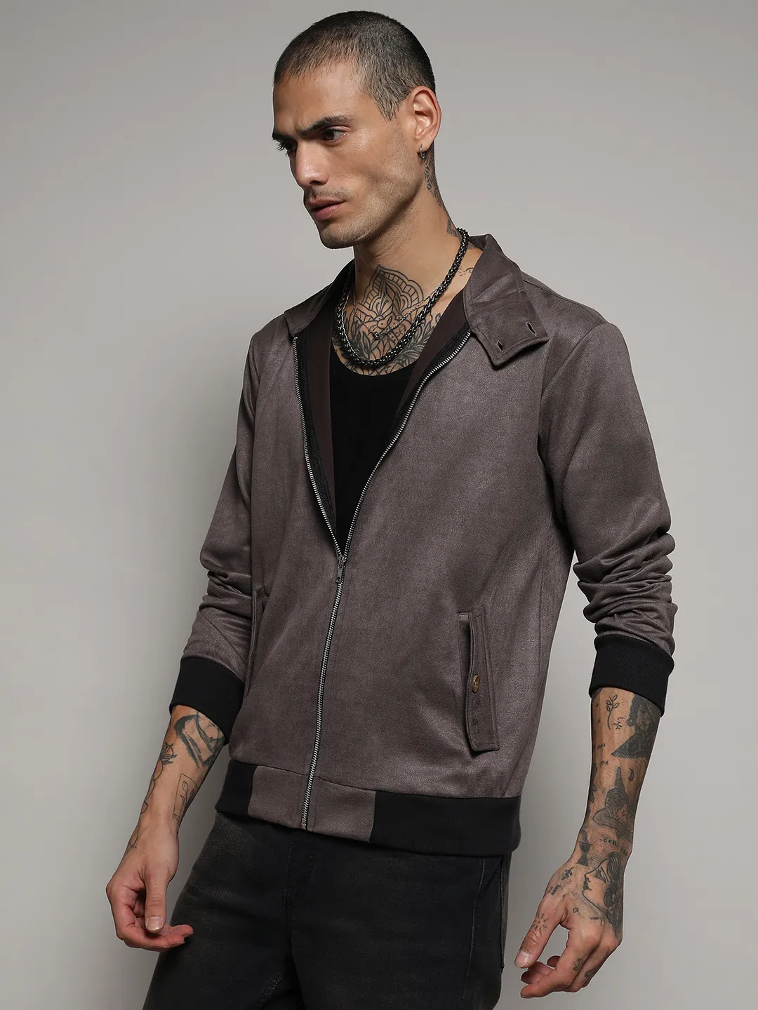 Zip-Front Jacket With Ribbed Hem - Image 3