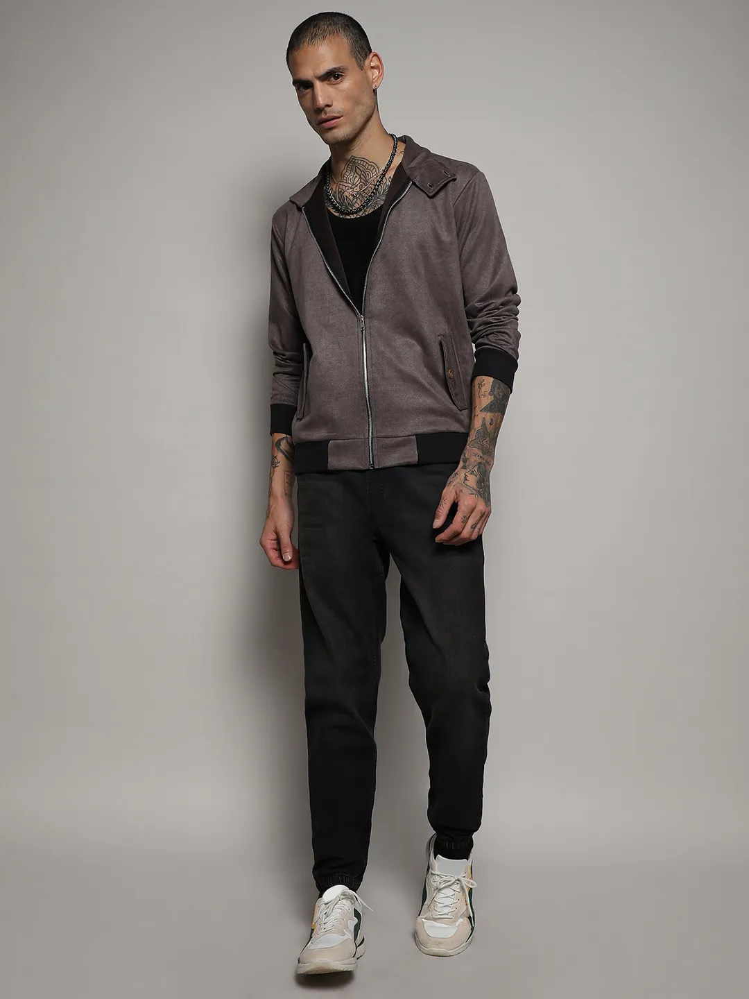 Zip-Front Jacket With Ribbed Hem - Image 5