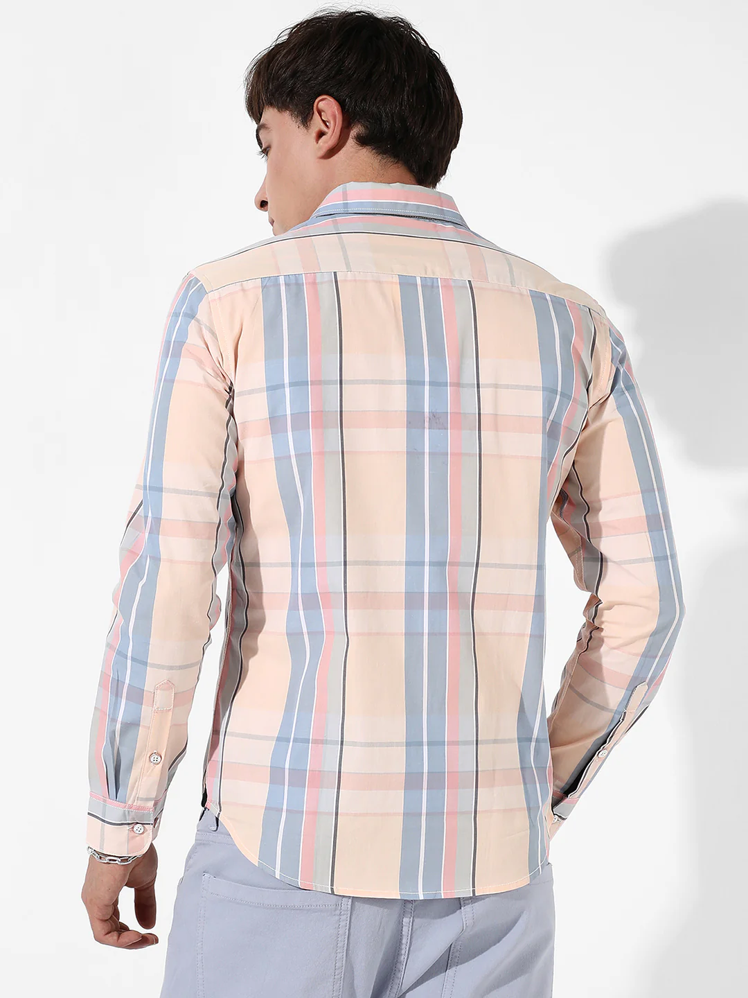 Cotton Plaid Button Up Shirt - Image 4