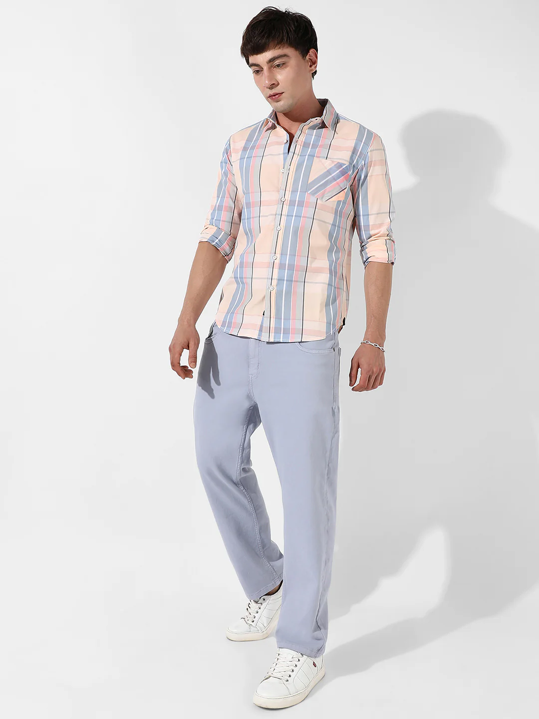 Cotton Plaid Button Up Shirt - Image 5