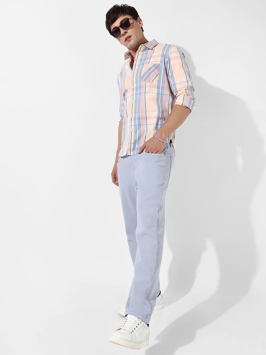 Cotton Plaid Button Up Shirt - Image 6