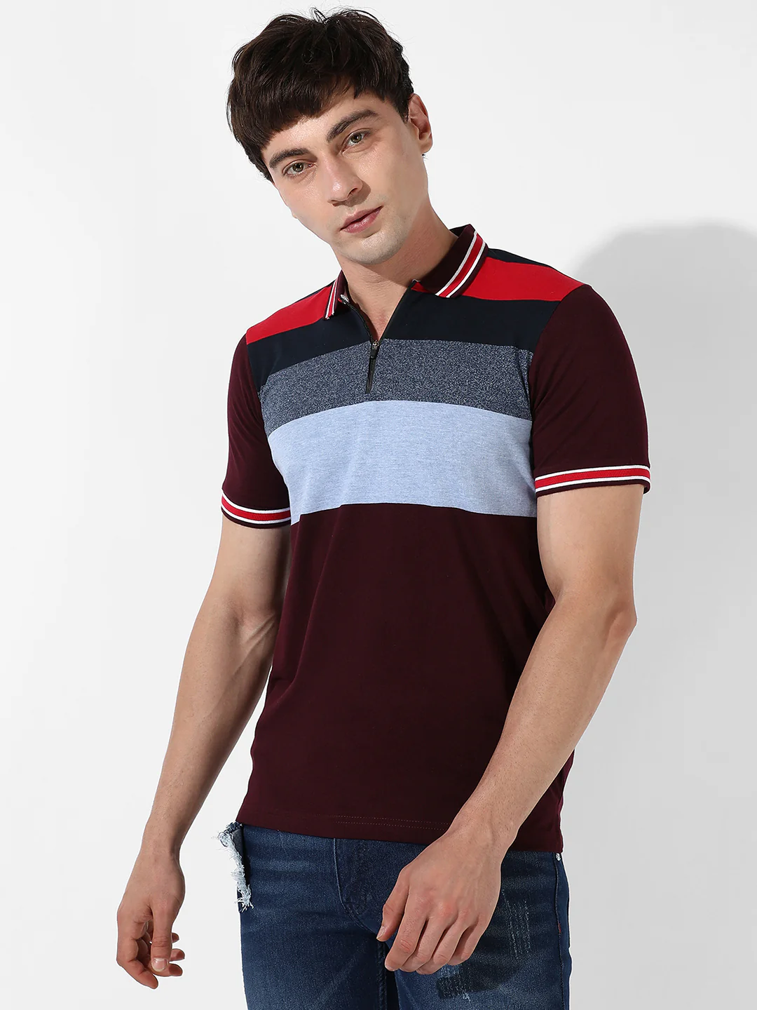 Colourblocked Polo T-Shirt - Image 2