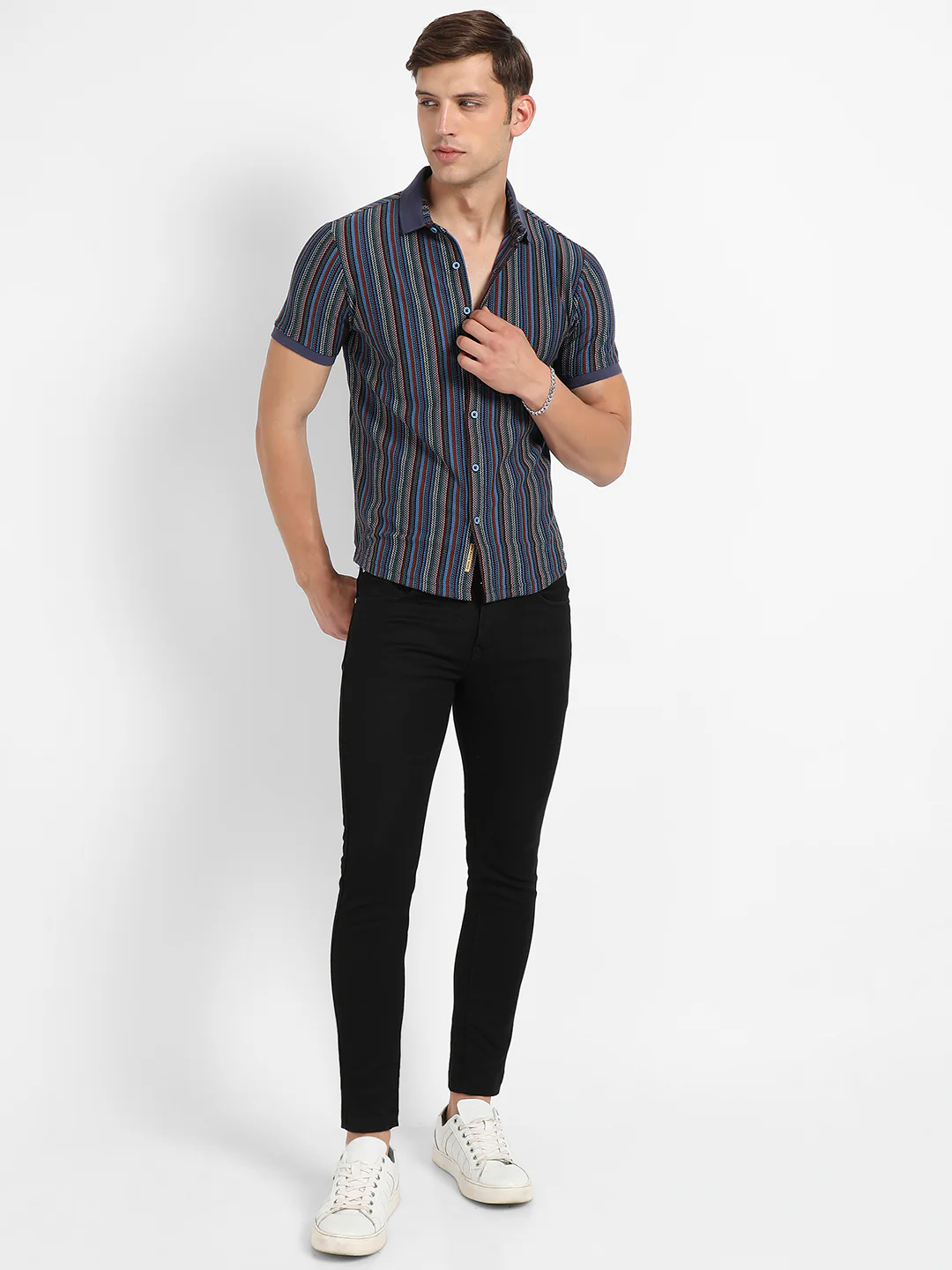Contrast Knitted Shirt - Image 5