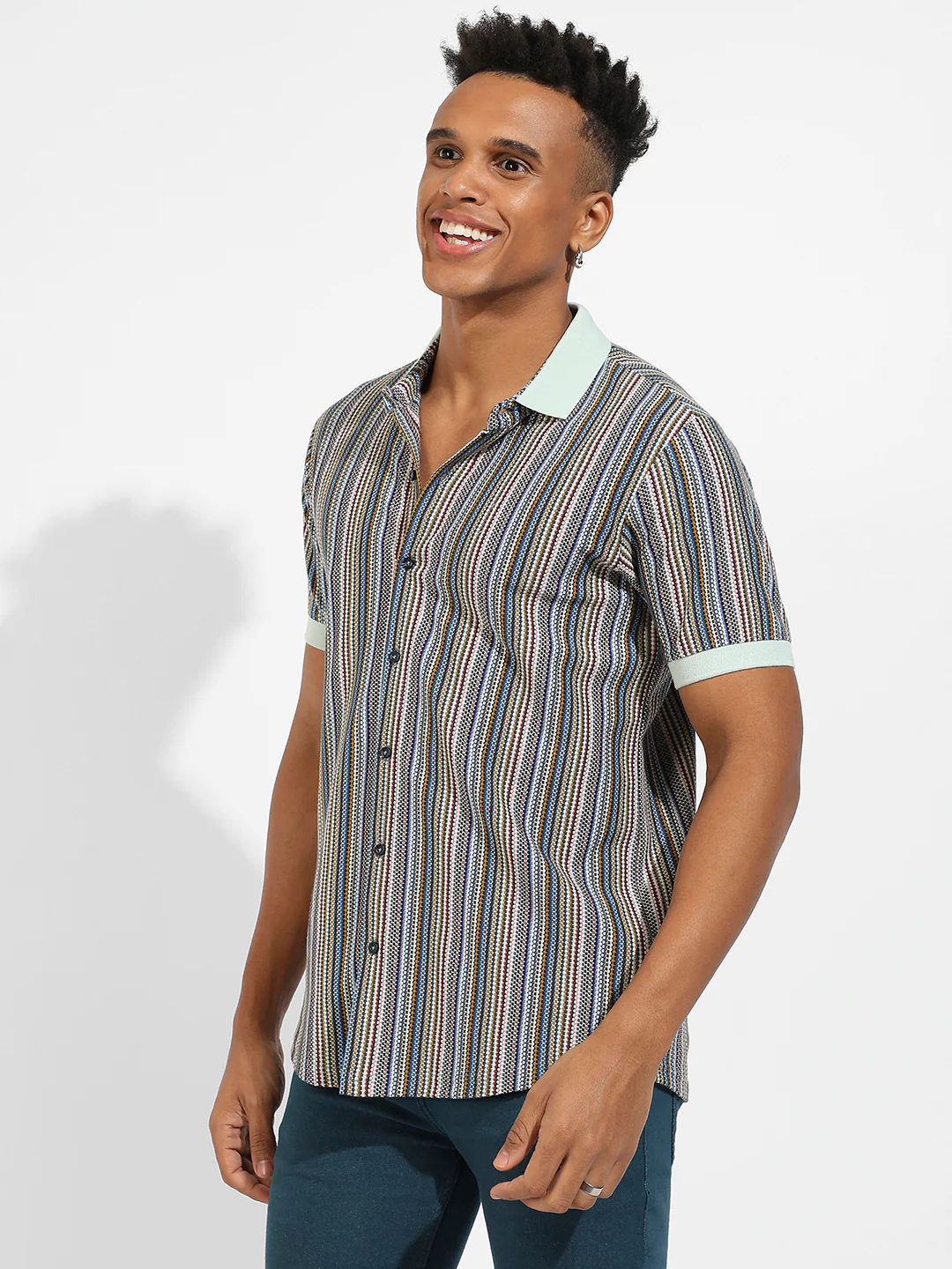 Contrast Knitted Shirt - Image 3