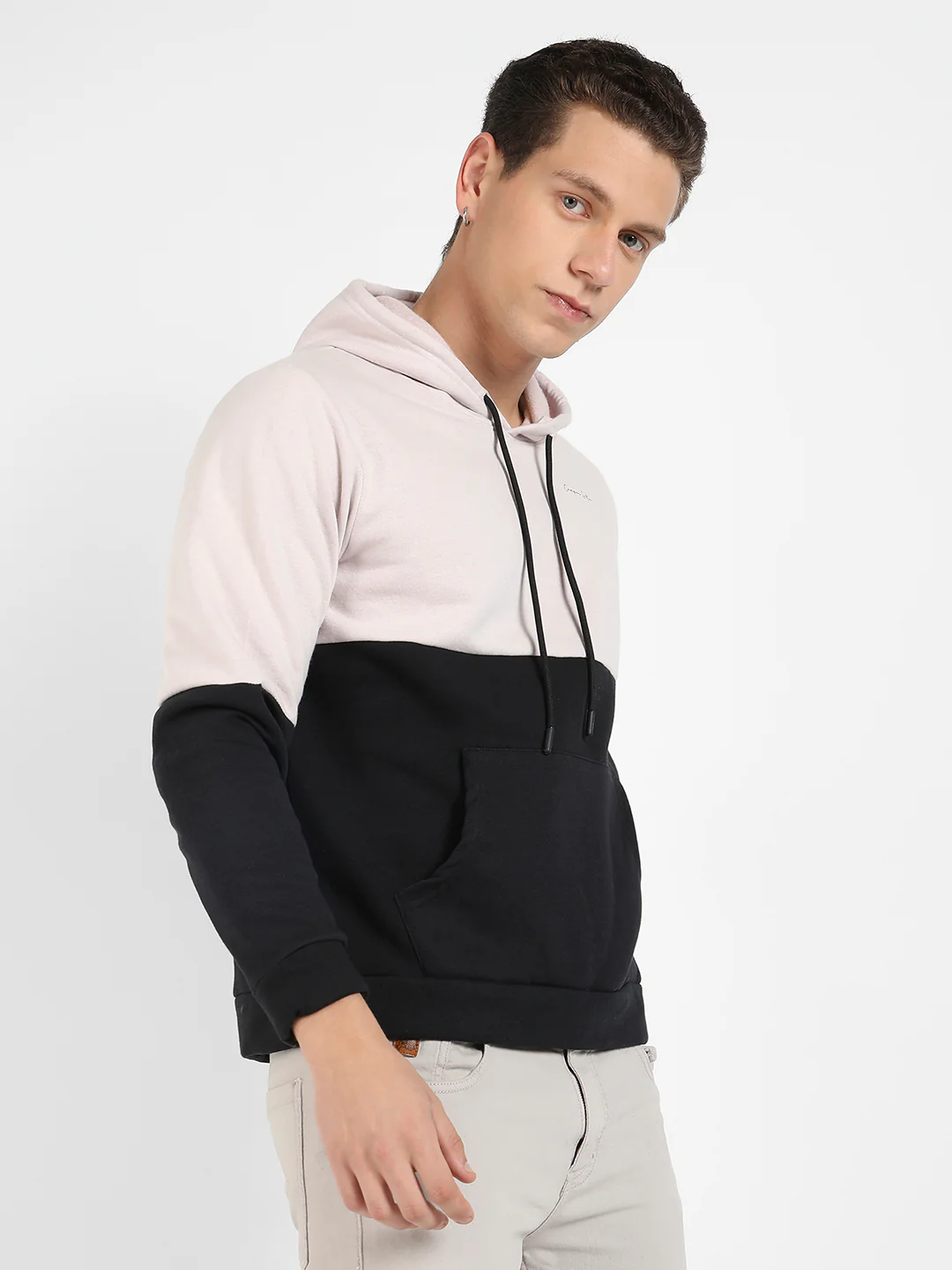 Colourblocked Hoodie With Kangaroo Pockets - Image 3
