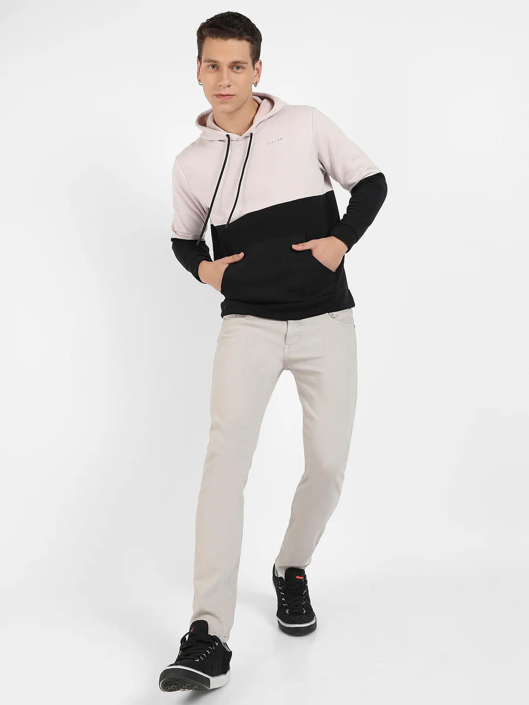 Colourblocked Hoodie With Kangaroo Pockets - Image 5