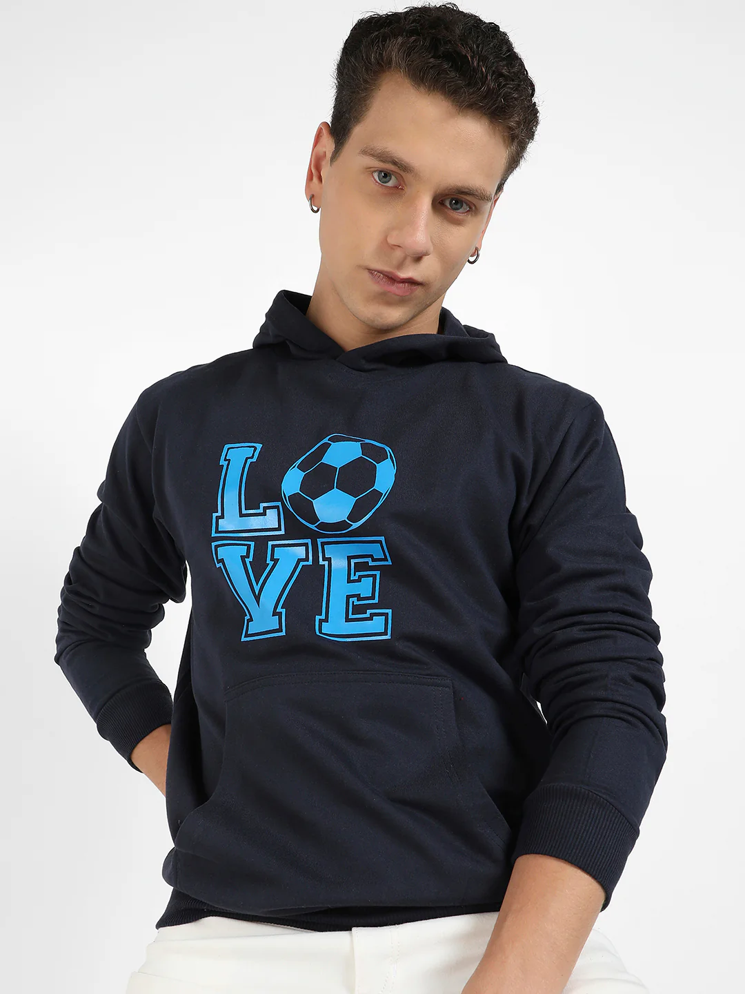Love Football Hoodie With Kangaroo Pocket