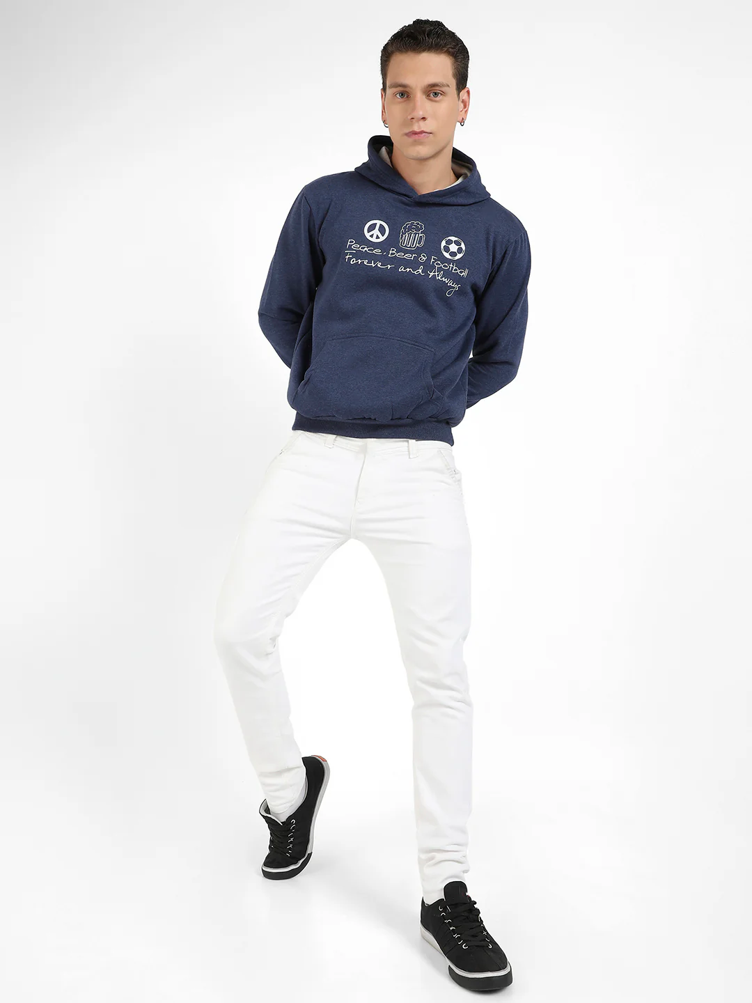 Peace Beer Football Hoodie With Kangaroo Pocket - Image 5