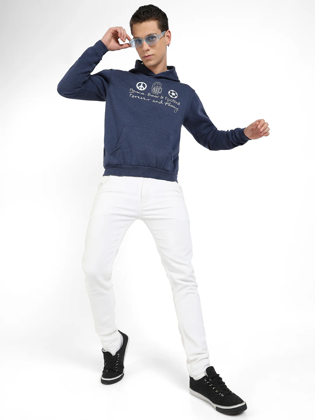 Peace Beer Football Hoodie With Kangaroo Pocket - Image 6