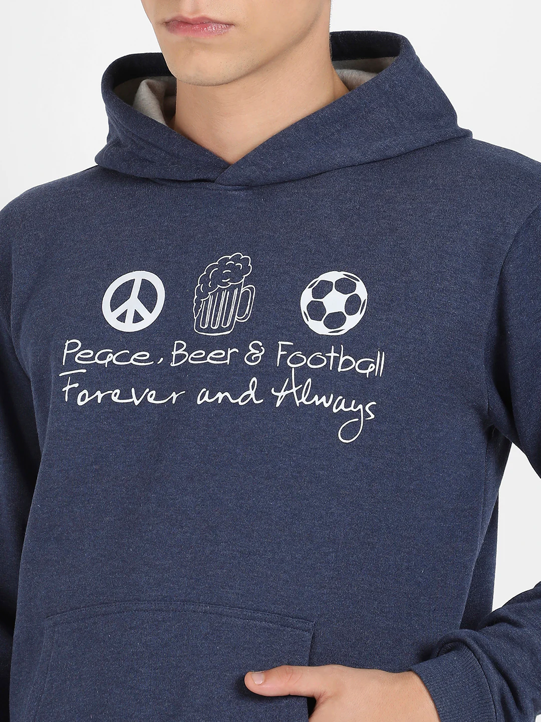 Peace Beer Football Hoodie With Kangaroo Pocket - Image 7