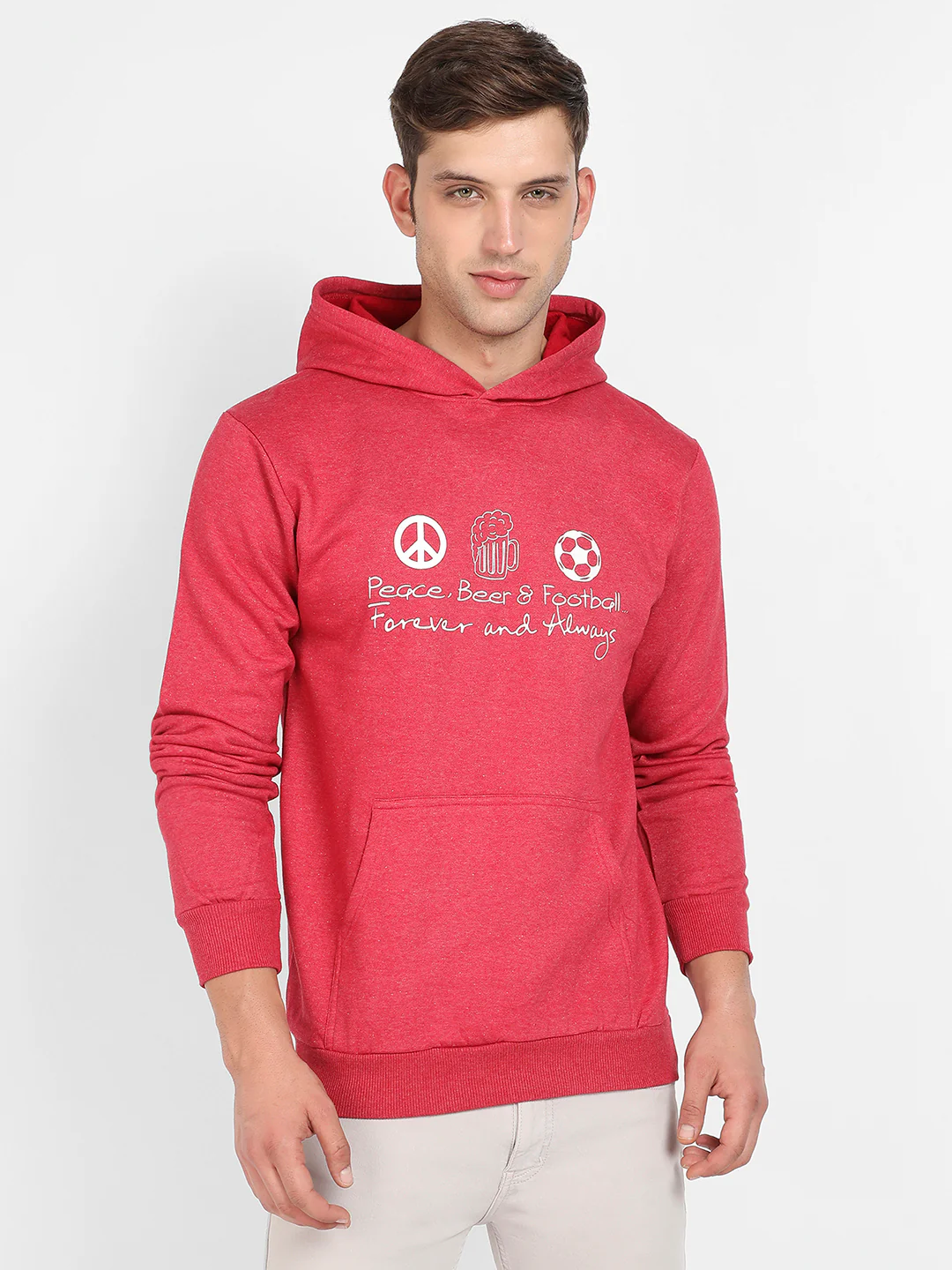 Peace Beer Football Hoodie With Kangaroo Pocket - Image 2