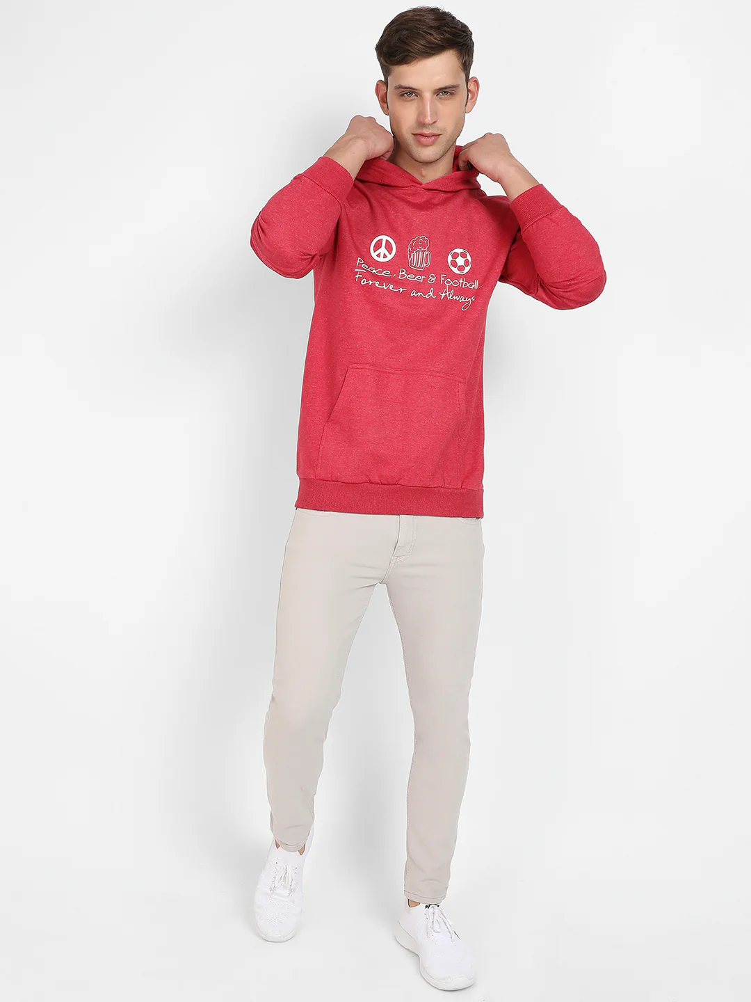 Peace Beer Football Hoodie With Kangaroo Pocket - Image 5