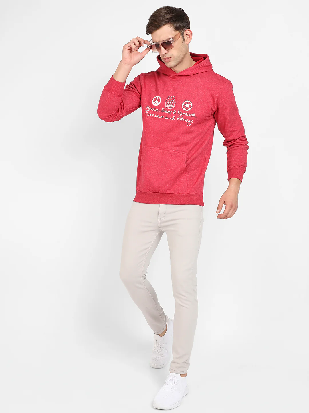 Peace Beer Football Hoodie With Kangaroo Pocket - Image 6