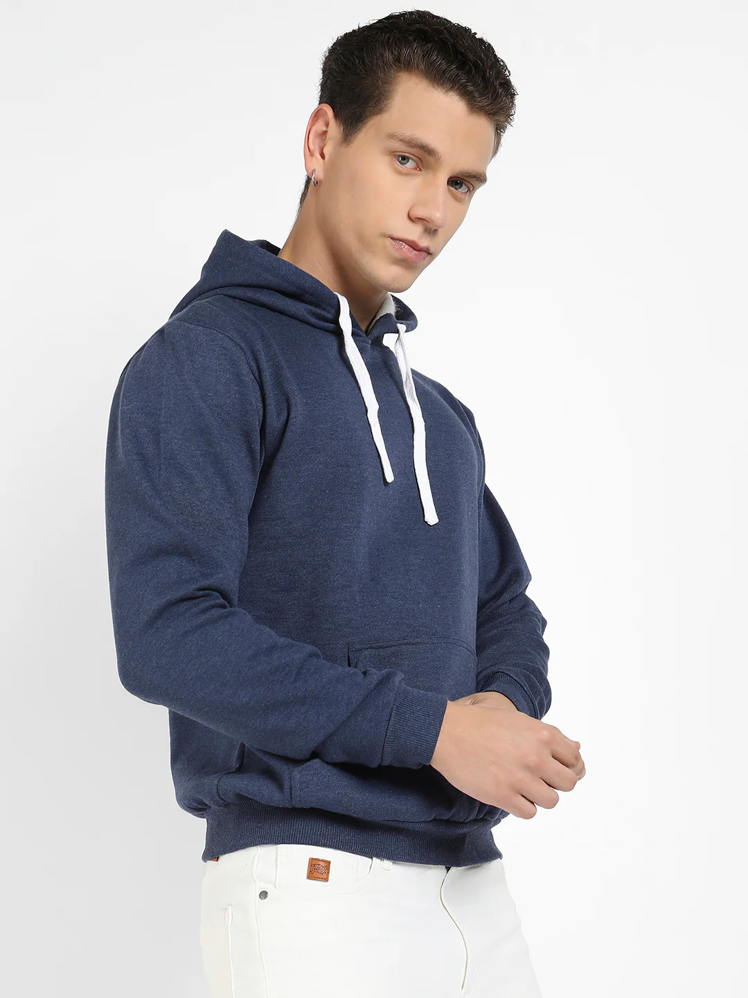 Pullover Hoodie With Contrast Drawstring - Image 3