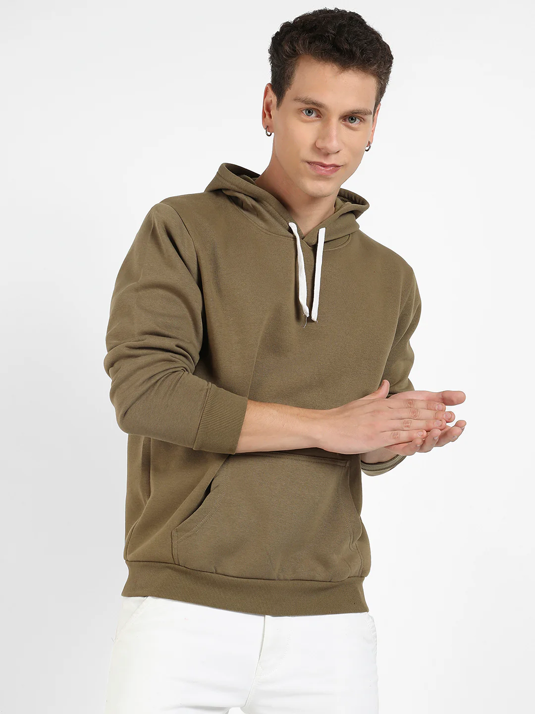 Pullover Hoodie With Contrast Drawstring - Image 2