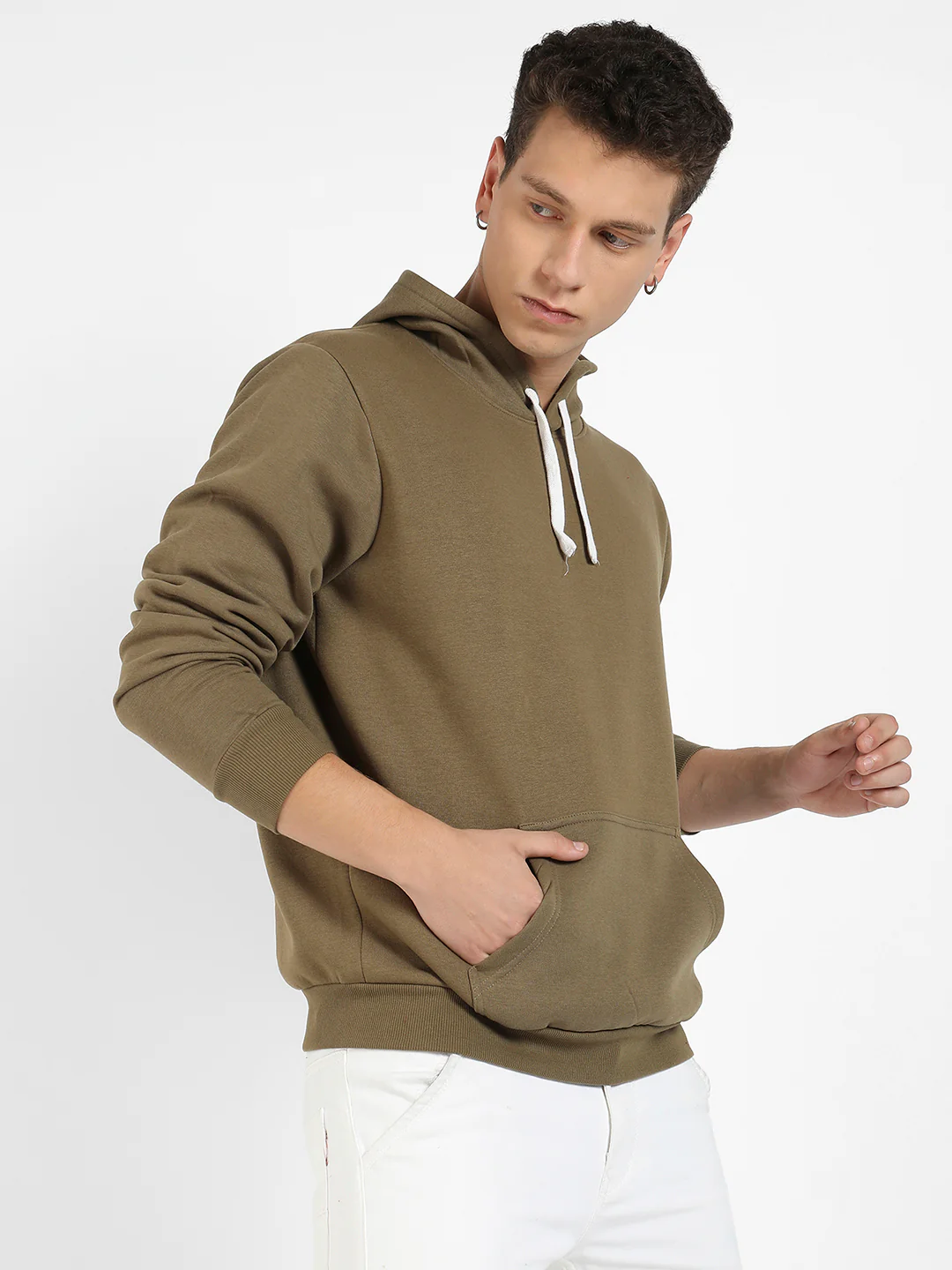 Pullover Hoodie With Contrast Drawstring - Image 3