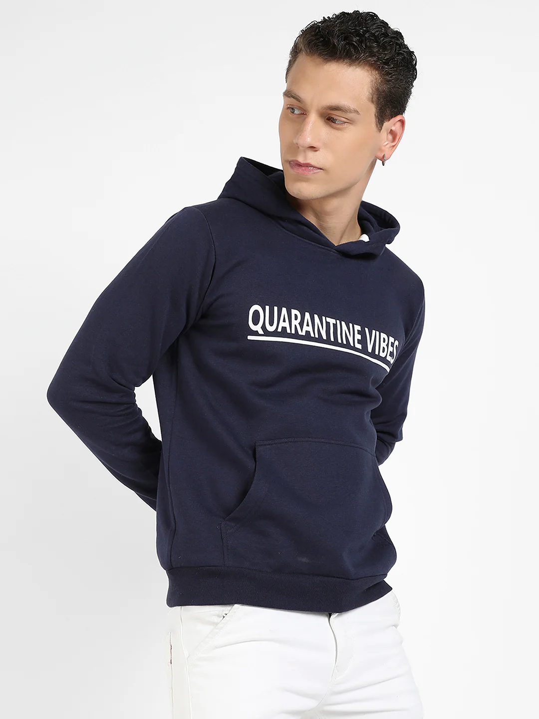 Quarantine Vibes Hoodie With Kangaroo Hoodie - Image 3