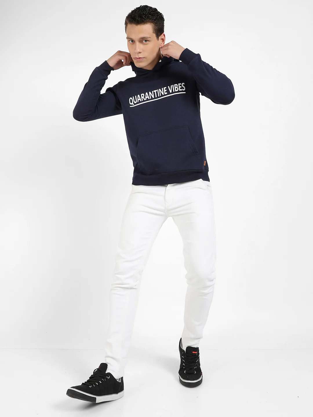 Quarantine Vibes Hoodie With Kangaroo Hoodie - Image 5