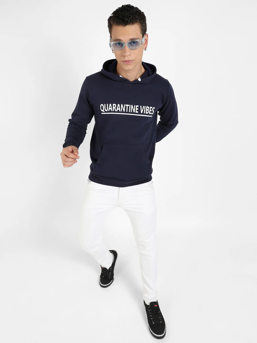 Quarantine Vibes Hoodie With Kangaroo Hoodie - Image 6