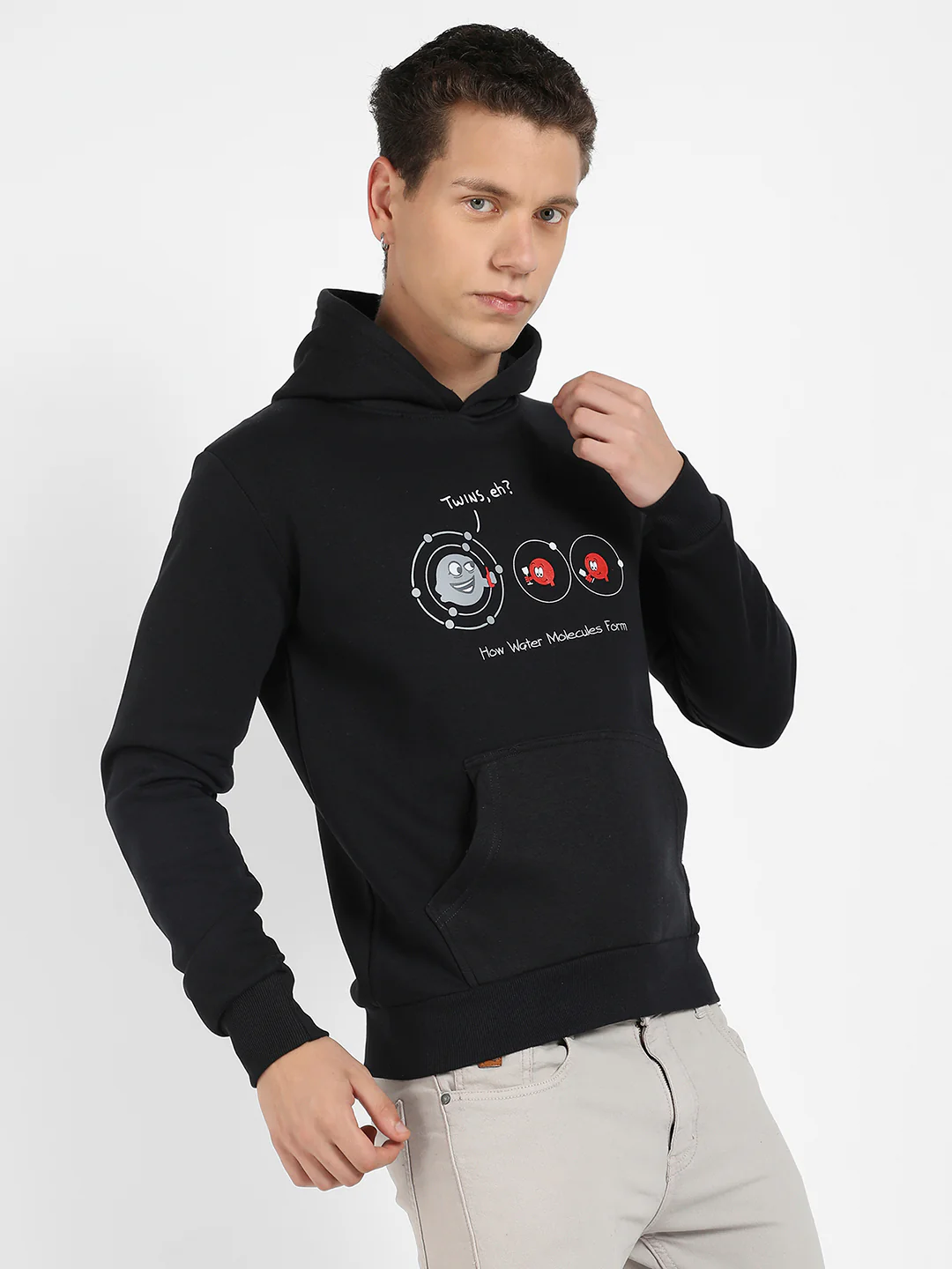 Water Molecules Hoodie With Kangaroo Pocket - Image 3
