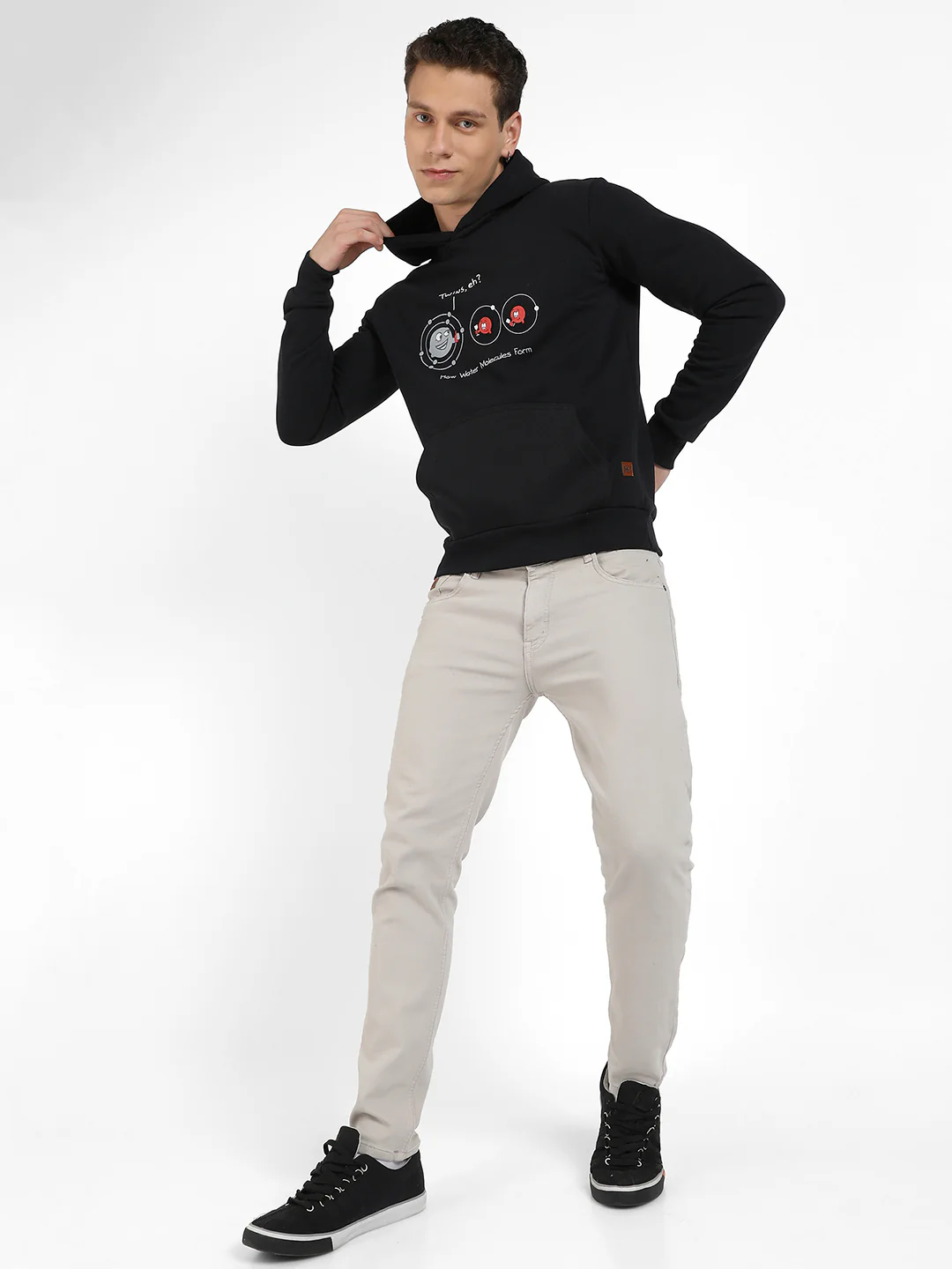 Water Molecules Hoodie With Kangaroo Pocket - Image 5