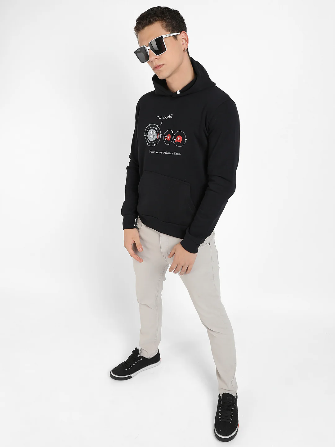 Water Molecules Hoodie With Kangaroo Pocket - Image 6