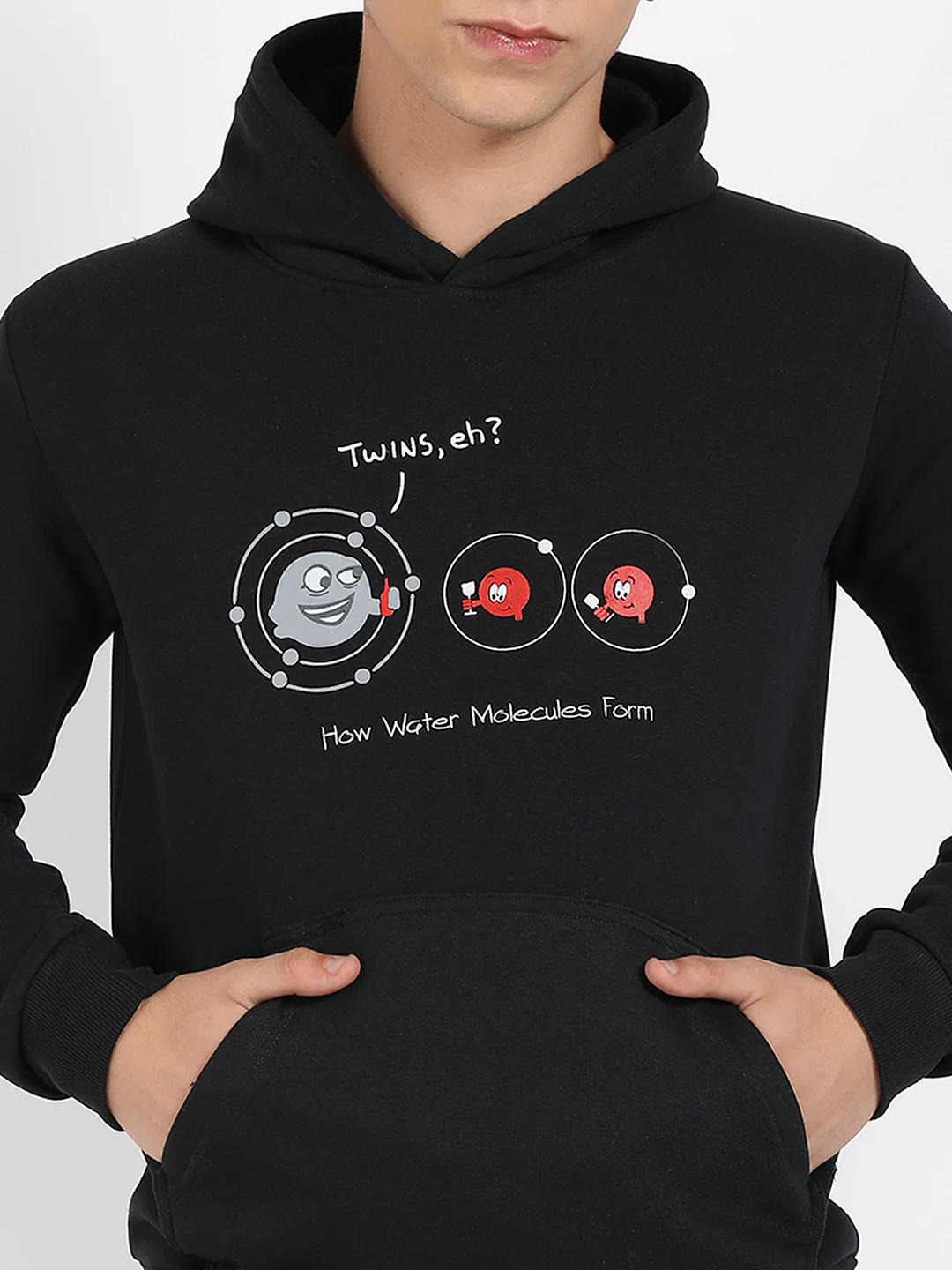 Water Molecules Hoodie With Kangaroo Pocket - Image 7