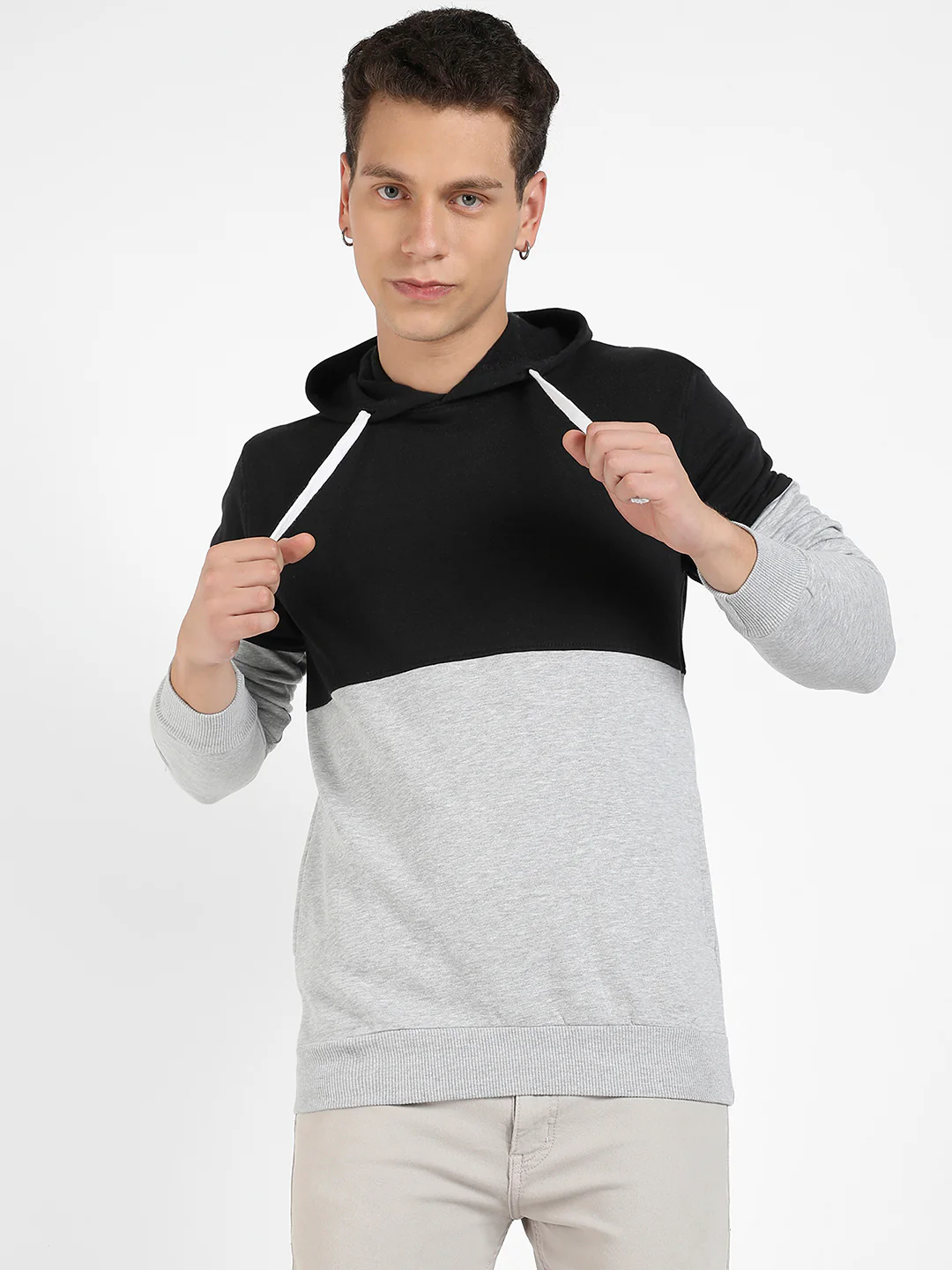 Colourblocked Hoodie With Kangaroo Pocket - Image 2