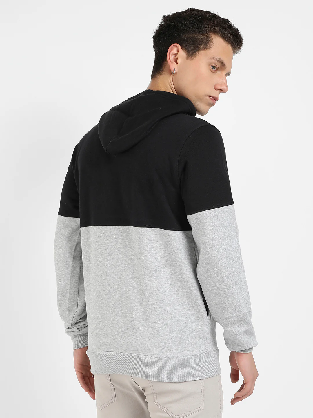 Colourblocked Hoodie With Kangaroo Pocket - Image 4