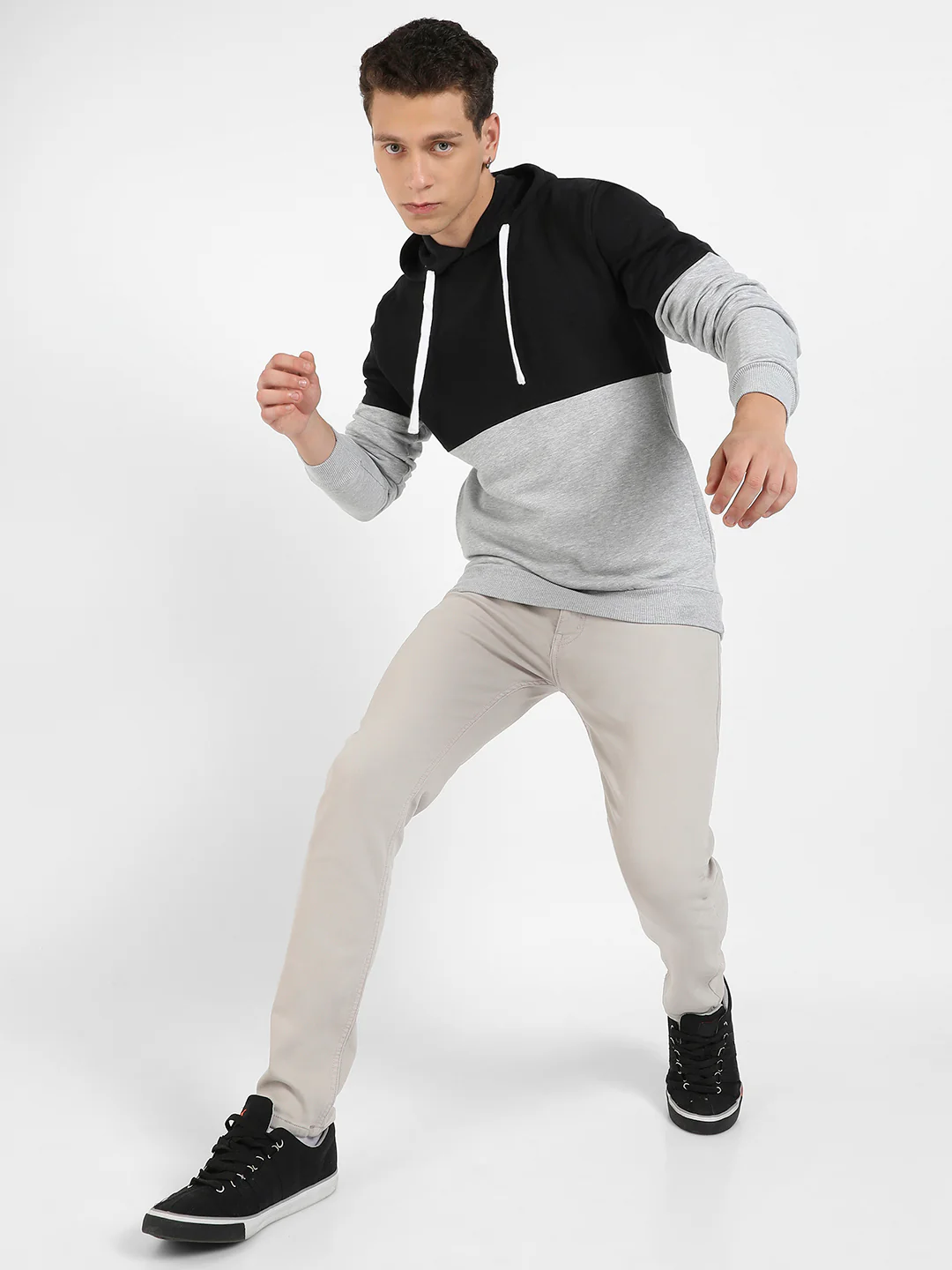 Colourblocked Hoodie With Kangaroo Pocket - Image 5