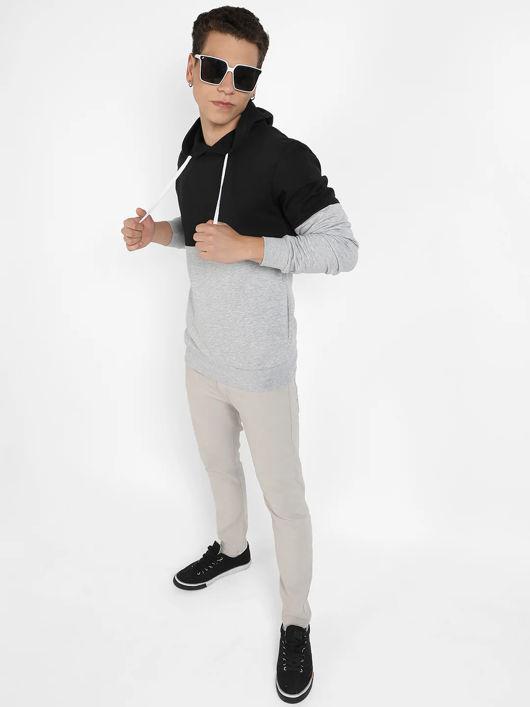 Colourblocked Hoodie With Kangaroo Pocket - Image 6